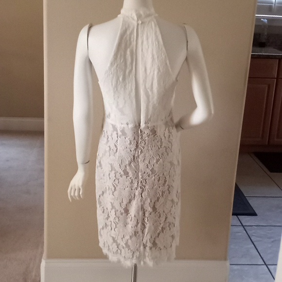 NWT JR. WOMEN'S LACE BEIGE & NUDE SOCIAL DRESS - Picture 3 of 4